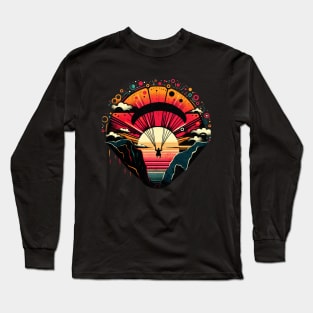 Retro Vintage Paragliding Design Long Sleeve T-Shirt